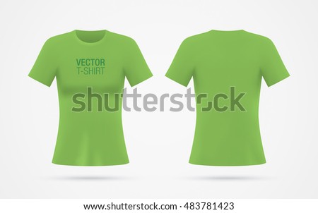 girls green vector tshirt template isolated stock vector 483781423
