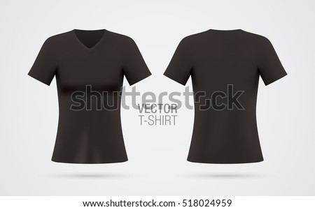 Download Womens Vneck Tshirt Vector Template Short Stock Vector ...