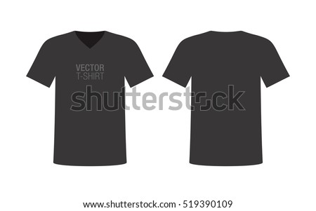 Download Vector Vneck Tshirt Mockup Mens Black Stock Vector ...