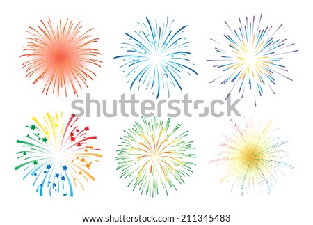 Fireworks display celebration vector illustration