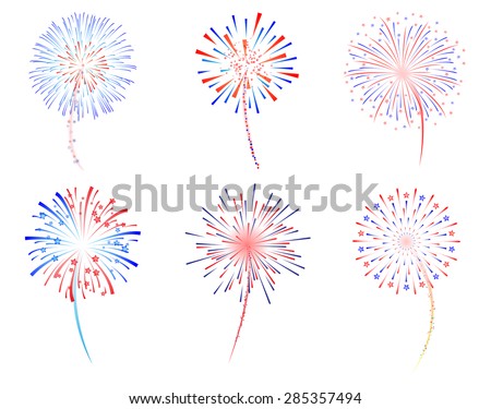 Fireworks display celebration vector illustration
