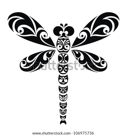 Dragonflytattoo Design Stock Vector 106975736 - Shutterstock