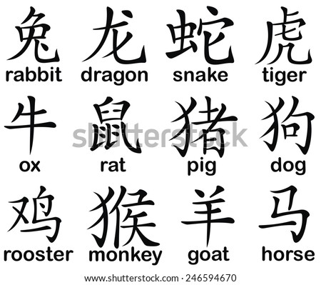 Chinese Zodiac Signs Design Stock Vector (Royalty Free ...