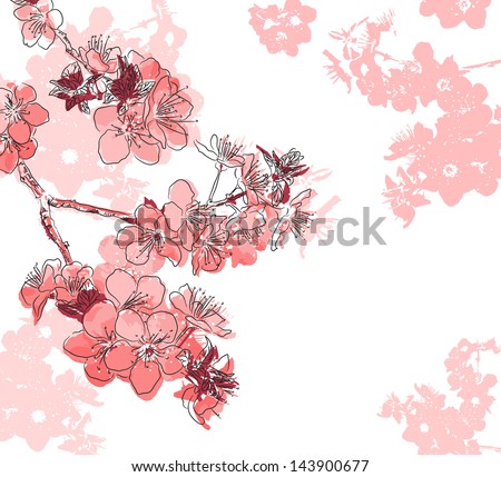 Floral background with a flower sakura