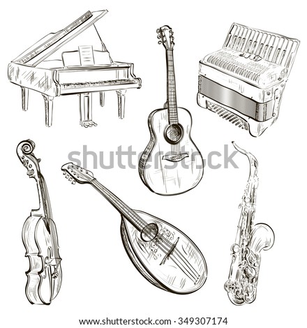 Musical Instruments Stock Vector 100334780 - Shutterstock