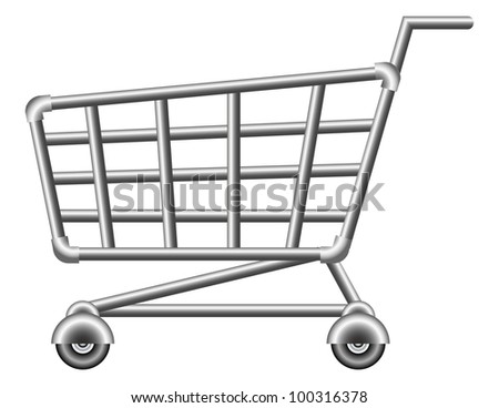 Line Drawing Shopping Cart Vector Illustration Stock Vector 138006818