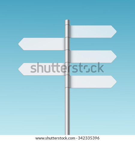 vector blank direction signpost sign arrow stock vector 342335396