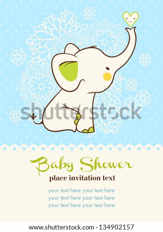 Baby shower invitation card.