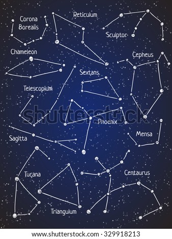 Set Star Constellations Vector Space Astronomy Stock Vector 329918213 ...