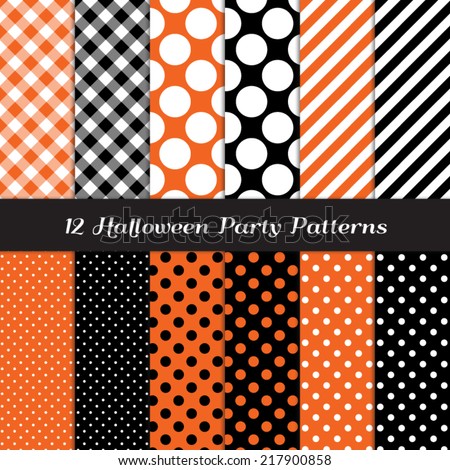 halloween orange black and white jumbo polka dot gingham and stripes patterns perfect - Black And Orange Halloween halloween orange black and white jumbo polka dot gingham and stripes patterns perfect - Black And Orange Halloween