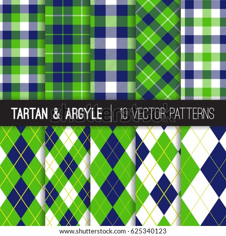 Navy Green Argyle Tartan Gingham Plaid Stock Vector (Royalty Free ...