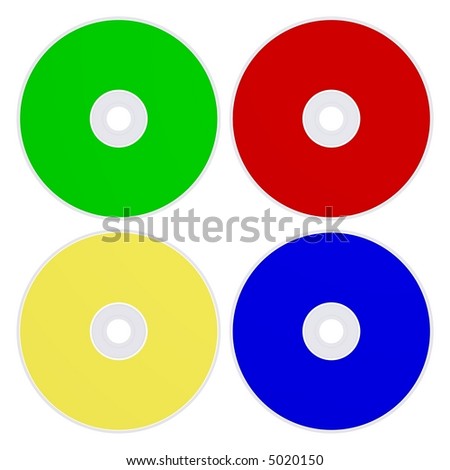 3d Rendering Four Cdsdvds Primary Colors Stock Illustration 5020150 ...