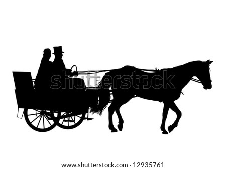 Vector Image Horsedrawn Carriage Horse Cart Stock Vector 511415251