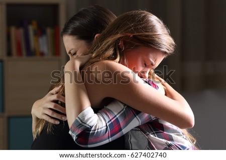 Image result for A fond hug between girls as friends