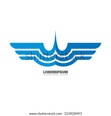 Blue Wings Vector Logo Template Creative Stock Vector ...