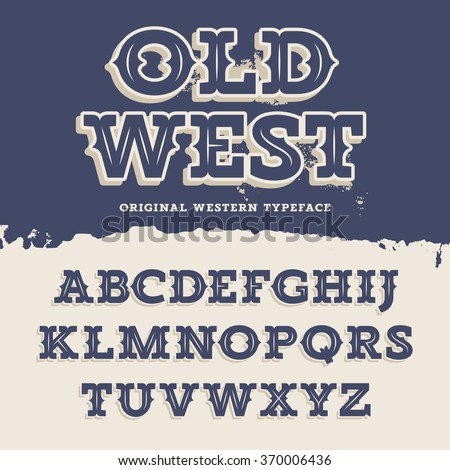 Old West Typeface Retro Alphabet Western Stock Vector 370006436 