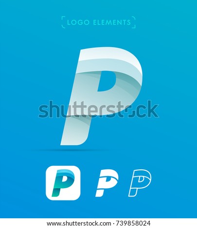 Abstract Letter P Logo Icon Set Stock Vector 522044587 Shutterstock Material Design App Icon Template