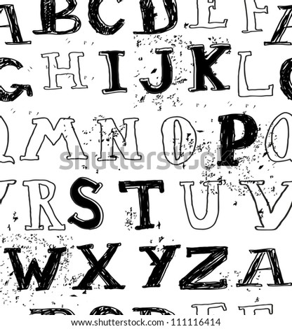 Vector Alphabet Hand Drawn Letters Letters Stock Vector 140951368 ...