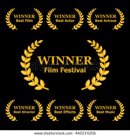 Film Awards Winners Laurels Set On Stock Vector 460214206 - Shutterstock