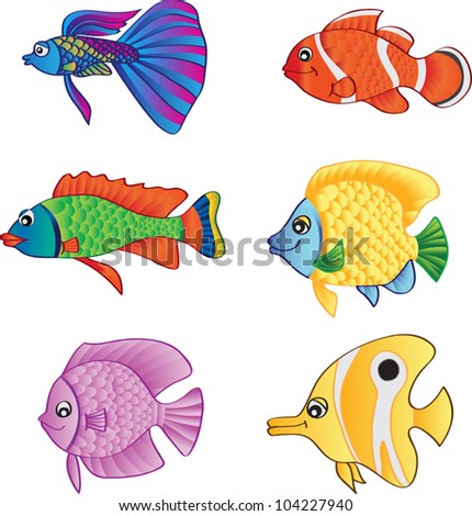 Set Tropical Sea Fish Isolated On Stock Photo 124503400 - Shutterstock
