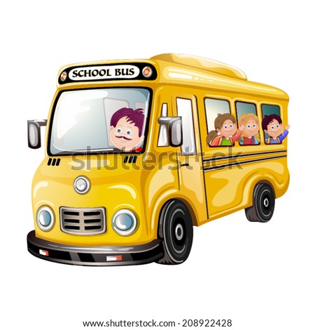 School Bus Kids Riding On School Stock Vector 282366986 - Shutterstock