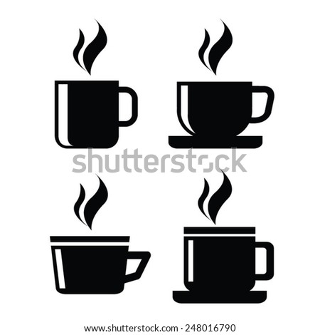 Vector Black Coffee Icons Set All Stock Vector 81392854 - Shutterstock