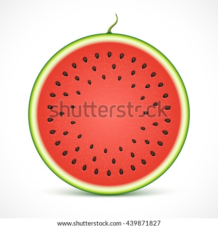 Watermelon slice isolated on white background.