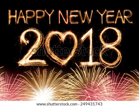 Happy New Year 2018 Word Made Stock Photo 249431743 ...