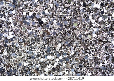 Silver Sequins Pattern Glitter Texture Fashion Stock Photo (Royalty