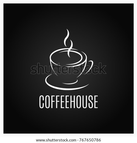 Coffee Cup Logo Design On Black Stock Vector 767650786 - Shutterstock