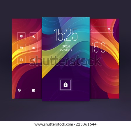 Mobile interface wallpaper design. Vector