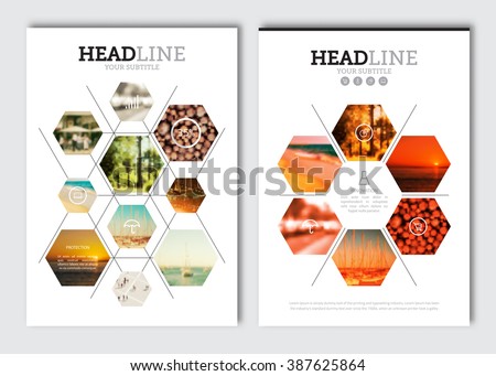 Business brochure design template. Vector flyer layout, blur background with elements for magazine, cover, poster design. A4 size.
