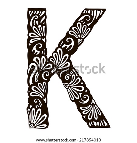Scribble Alphabet Doodle Letter K Stock Vector 84487477 - Shutterstock