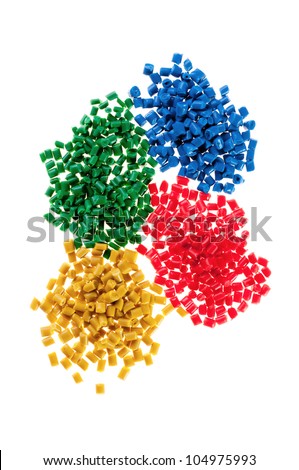 Pile of colorful plastic polymer