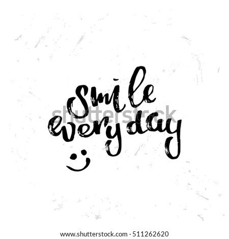 concept handwritten poster smile everyday creative stock vector
