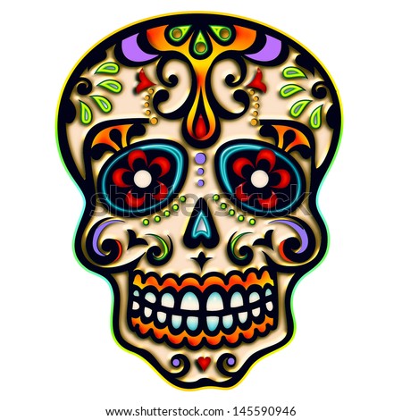 Sugar Skull Mexico Dia De Los Stock Illustration 145590946 - Shutterstock