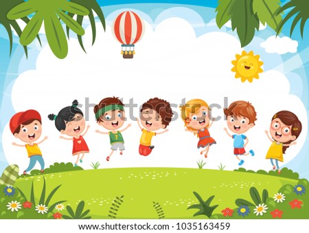 Happy Children Playing Outside Happy Children Playing Outside