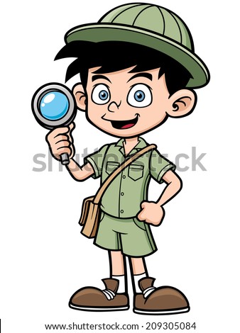 Illustration Boy Scout Binoculars Stock Vector 121017517 - Shutterstock