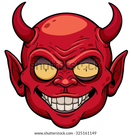 Vector Illustration Devil Face Stock Vector 325161149 - Shutterstock