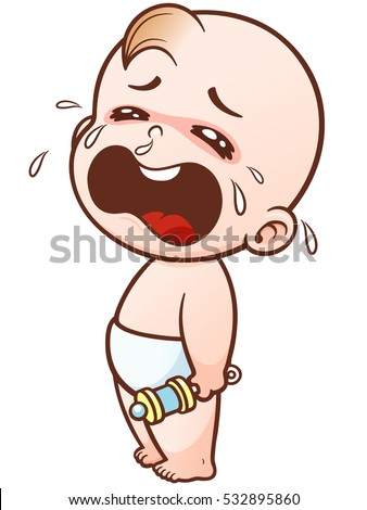 Vector Illustration Cartoon Baby Crying Stock Vector 532895860