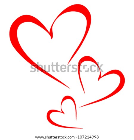 Abstract red heart - vector