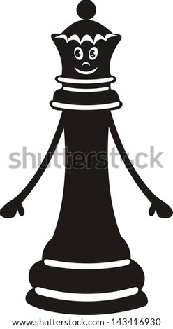 Chess Queen Black Cartoon Illustration Stock Illustration 143416930 ...