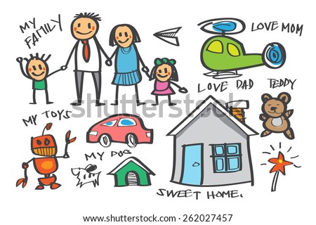 Love Family Stock Images Royalty Free Vectors Vector Hand Drawn