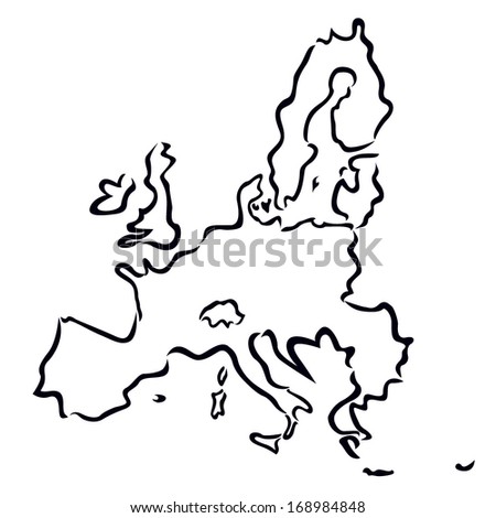 Blank Outline Map Europe Simplified Vector Stock Vector 419741197