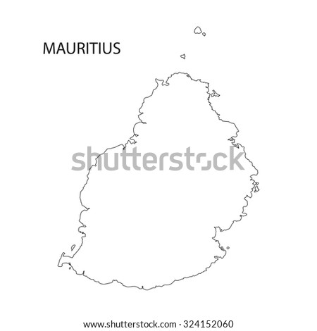 Map Black Outline Mauritius Stock Vector 521252857 - Shutterstock