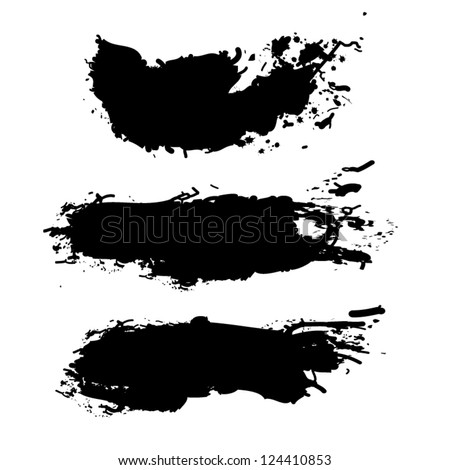 Collection Paint Splash Vector Set Brush Stock Vector 124410853