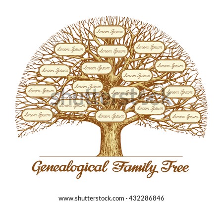 Vintage Genealogical Family Tree Leafless Old Stock Vector 432286846 Shutterstock Family Tree Template Vintage Vector Illustration Stock Vector Illustration Of Connection