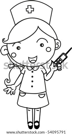 Sketch Nurse On White Background Stock Vector 54095791 - Shutterstock