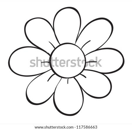 stock vector illustration of a flower sketch on white background 117586663