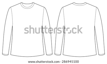 Front Back View Long Sleeves Shirt Stock Vector 286945100 - Shutterstock